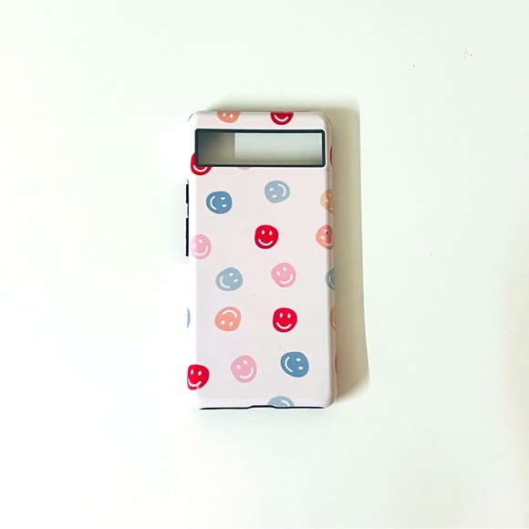 🙂📱 Google Pixel 6A Hard-Cover Phone Case (Smiley Face Pattern) - Picture 1 of 5